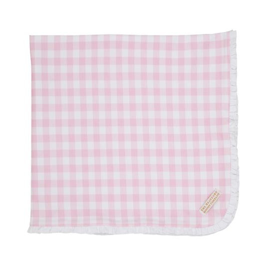 Baby Buggy Blanket, Palm Beach Pink Gingham / Worth Avenue White