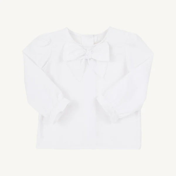 Beatrice Bow Blouse - Broadcloth, 
Worth Ave White