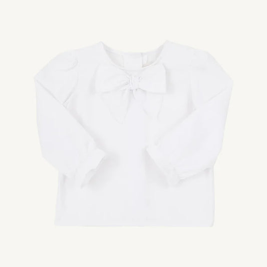 Beatrice Bow Blouse - Broadcloth, 
Worth Ave White