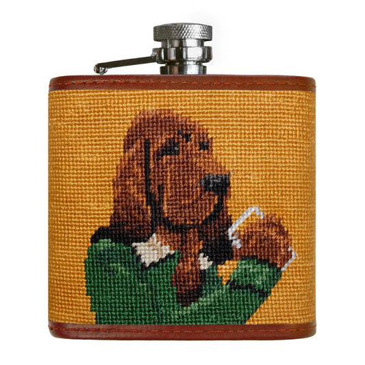 NEEDLEPOINT FLASK, BOOZE HOUND