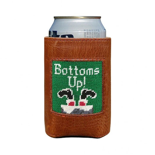 NEEDLEPOINT CAN COOLER, BOTTOMS UP