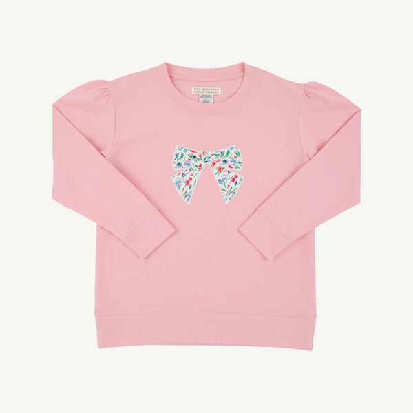 Cassidy Comfy Crewneck Puff Sleeve, 
Sandpearl Pink/Fair St Floral/Bow