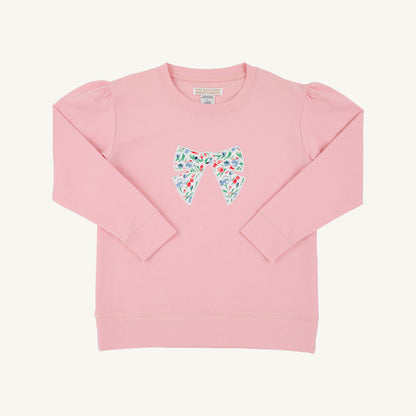 Cassidy Comfy Crewneck Puff Sleeve, 
Sandpearl Pink/Fair St Floral/Bow