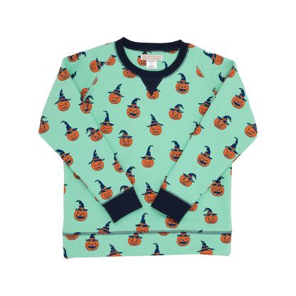 Cassidy Comfy Crewneck - Boys - French Terry, 
Olde Jolly Jack O Lantern/Nantucket Navy