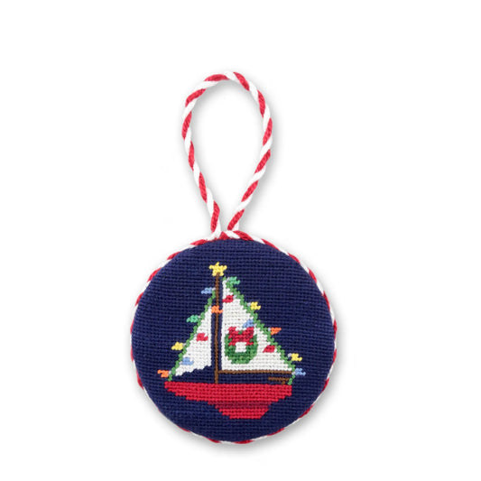 NEEDLEPOINT SAILBOAT ORNAMENT