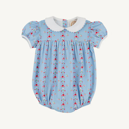 Cindy Lou Bubble - Pima, 
First Day Flowers/Worth Ave White/Richmond Red