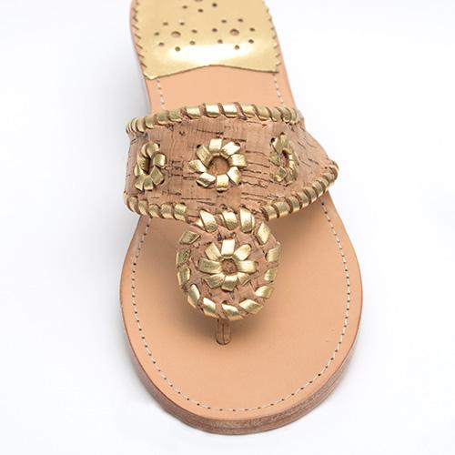 PALM BEACH SANDALS MID WEDGE CORK/GOLD