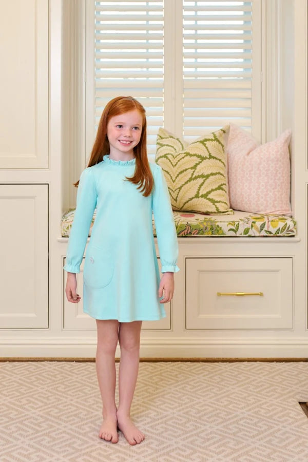 Long Sleeve Lizzie's Luxe Leisure Dress, 
Edisto Egg Blue