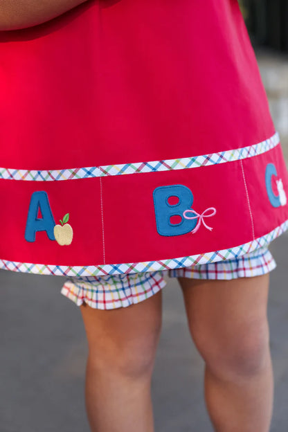 Jillian Jumper Set - Broadcloth, 
Richmond Red/Kindness Wins Windowpane/ABC