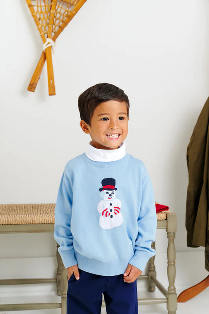 Isaac's Intarsia Sweater, 
Beale Street Blue/Snowman
