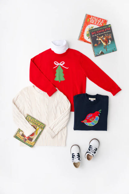 Isabelle's Intarsia Sweater, 
Richmond Red/Christmas Tree