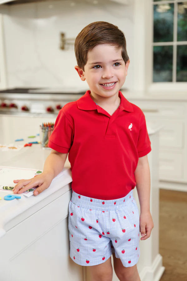 Sheffield Shorts - Broadcloth, 
Apple of My Eye/Wood Boat Blue