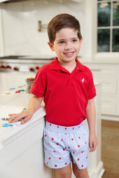 Sheffield Shorts - Broadcloth, 
Apple of My Eye/Wood Boat Blue