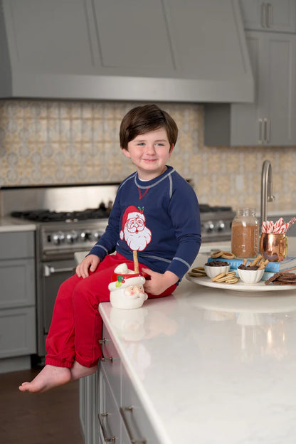 Cassidy Comfy Crewneck - Boys - French Terry, 
Nantucket Navy/Santa