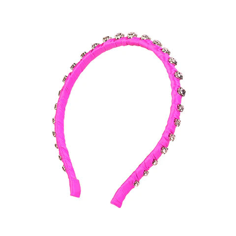 Embellished Skinny Headband, Havana Pink