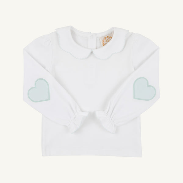 Emma's Elbow Patch Top, 
Worth Ave White/Old Greenwich Green/Hearts