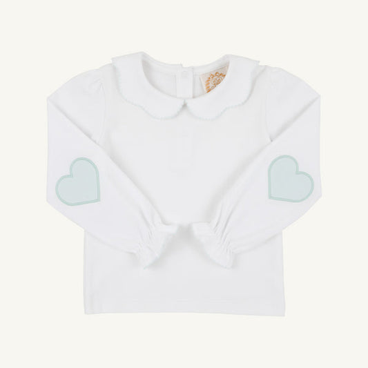Emma's Elbow Patch Top, 
Worth Ave White/Old Greenwich Green/Hearts