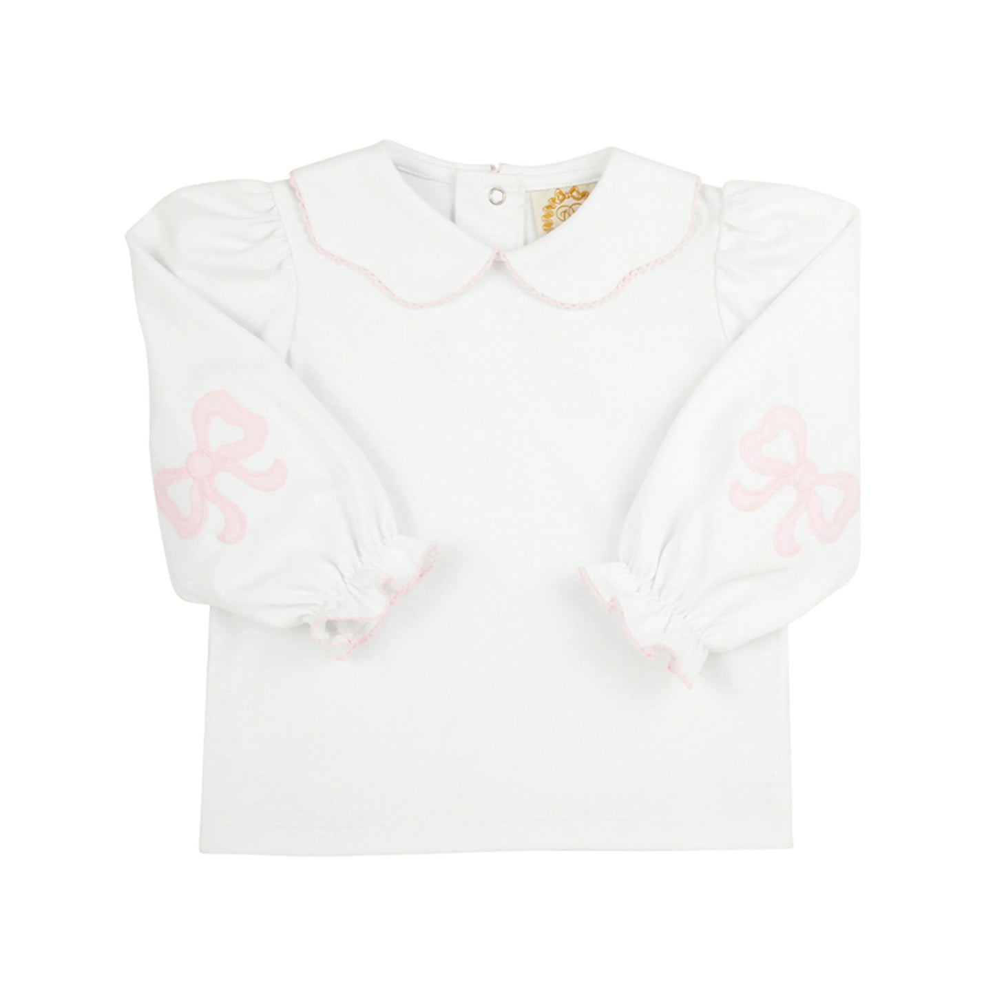 Emma's Elbow Patch Top - Onesie, 
Worth Avenue White/Palm Beach Pink