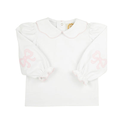Emma's Elbow Patch Top - Onesie, 
Worth Avenue White/Palm Beach Pink