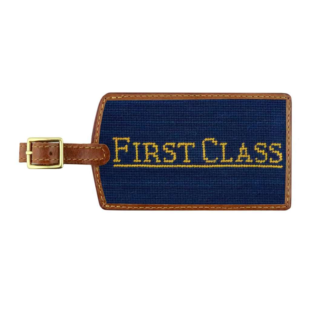 NEEDLEPOINT LUGGAGE TAG, FIRST CLASS