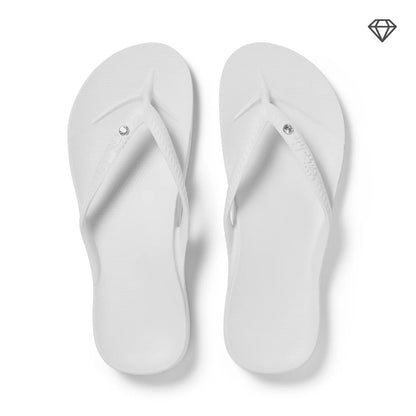 Archies Arch Support Crystal Flip Flops, Crystal White
