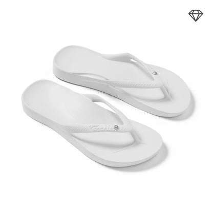 Archies Arch Support Crystal Flip Flops, Crystal White