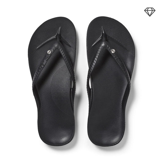 Archies Arch Support Crystal Flip Flops, Crystal Black