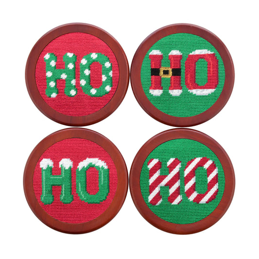 NEEDLEPOINT COASTERS, HO HO HO