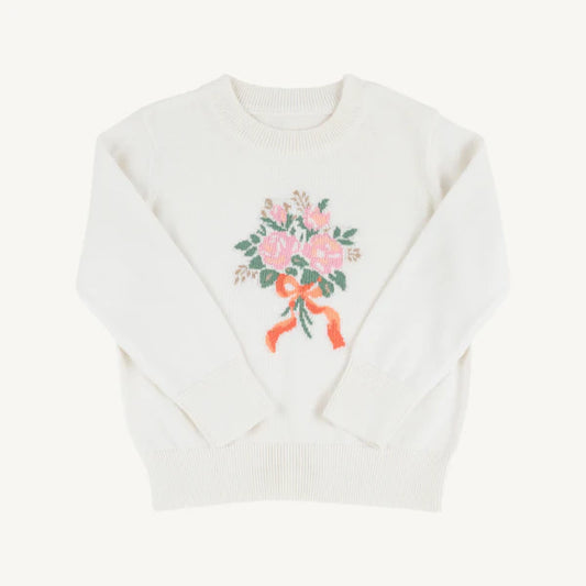Isabelle's Intarsia Sweater, Palmetto Pearl/Floral Bouquet