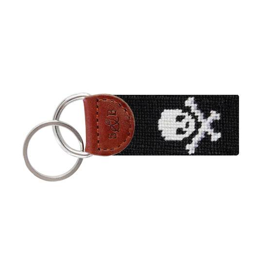 NEEDLEPOINT KEY FOB, JOLLY ROGER