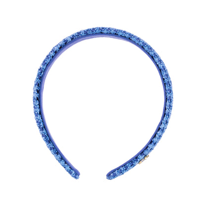 Knit Caning Headband, Blue Stream