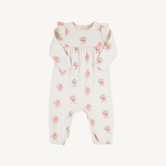 Leigh Ann Angel Sleeve Romper - Nonesuch Stems (Palmetto Pearl)/Sandpearl Pink