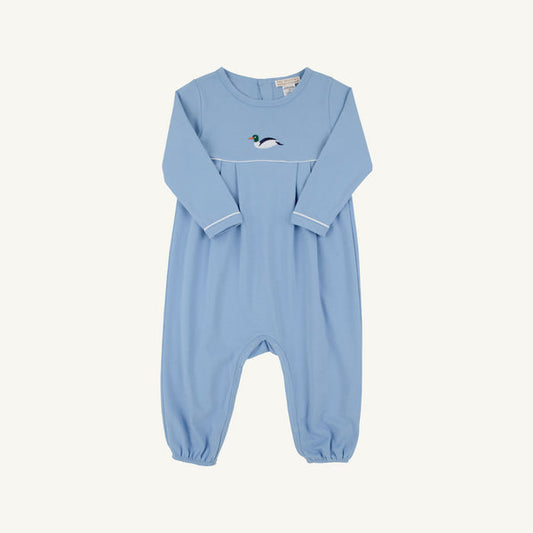 Long Sleeve Bradford Romper, 
Sarasota Sky/Worth Ave White/Duck