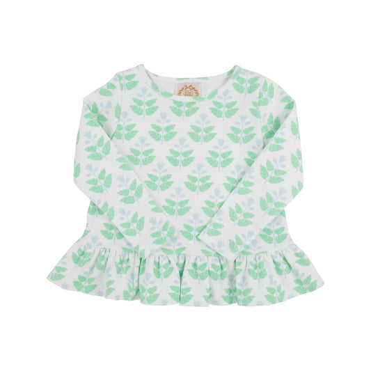 Long Sleeve Love You Back Top, Hanover Hand Block Worth Avenue White