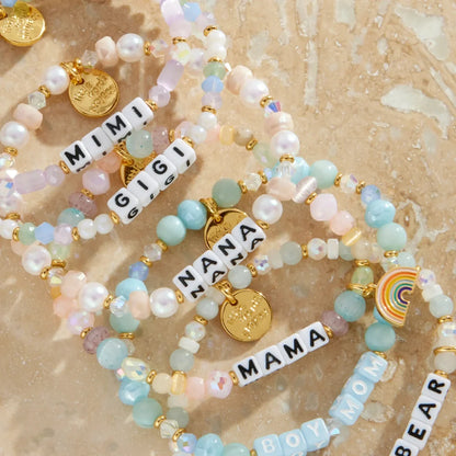Mama - Rainbow Charm Bracelet