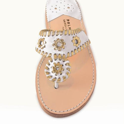 PALM BEACH SANDALS, WHITE/GOLD