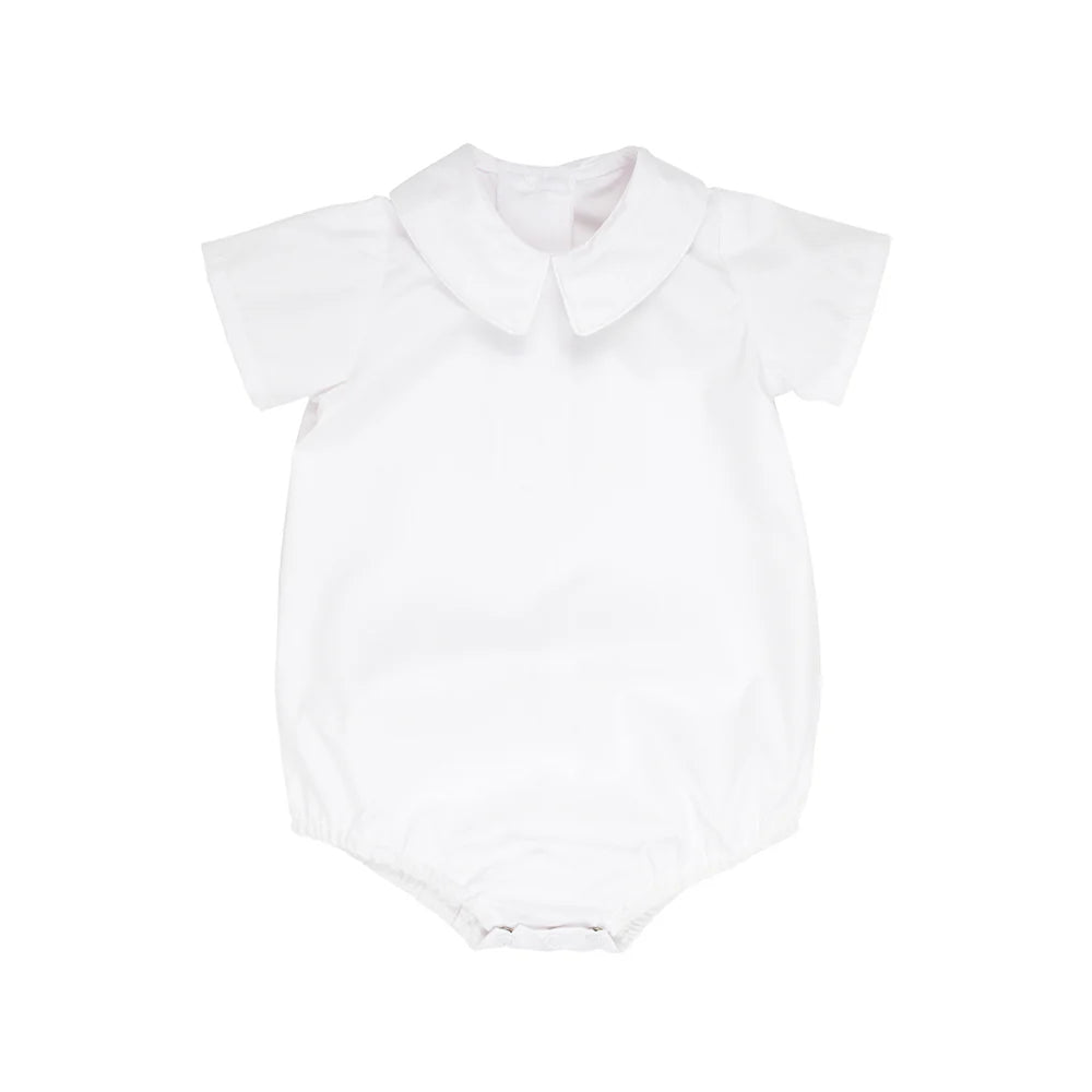 Peter Pan Collar Shirt & Onesie (Short Sleeve Woven) - Worth Avenue White