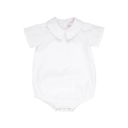 Peter Pan Collar Shirt & Onesie (Short Sleeve Woven) - Worth Avenue White