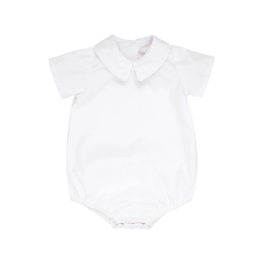 Peter Pan Collar Shirt & Onesie (Short Sleeve Woven) - Worth Avenue White