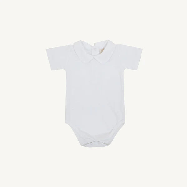 Peter Pan Collar Shirt & Onesie (Short Sleeve Pima) - Worth Avenue White