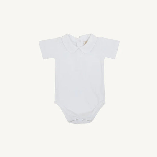 Peter Pan Collar Shirt & Onesie (Short Sleeve Pima) - Worth Avenue White