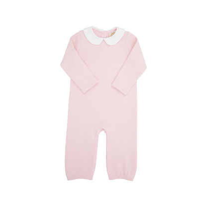 Poppy Dell Playsuit, Quilted, Palm Beach Pink with Worth Avenue White