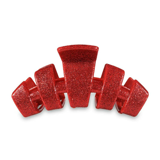 Teleties Classic Hair Clip - Red Glitter