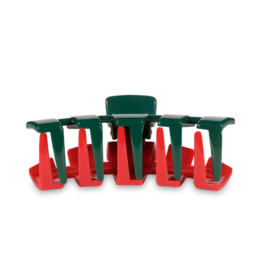 Teleties Classic Hair Clip - Red & Green