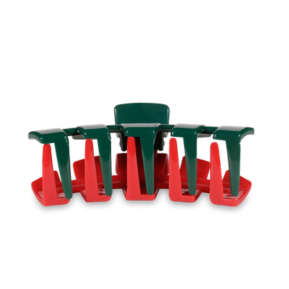 Teleties Classic Hair Clip - Red & Green