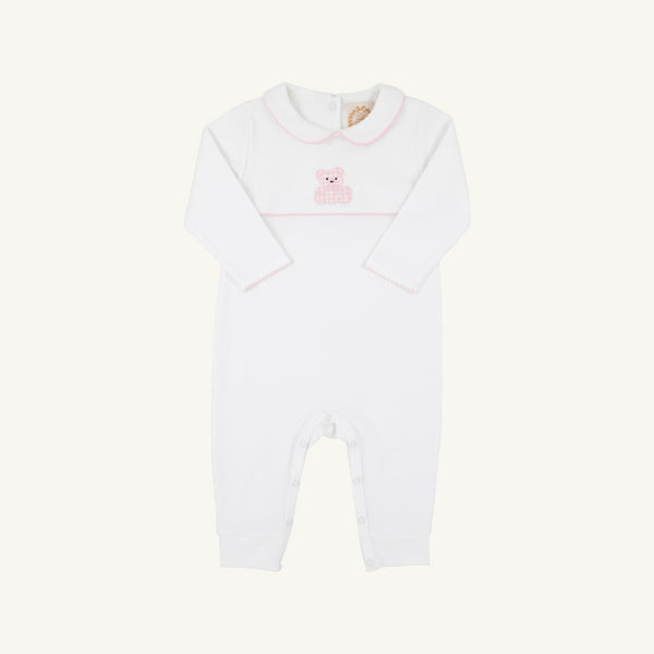 Robbins Romper, 
Worth Ave White/Palm Beach Pink/Bear
