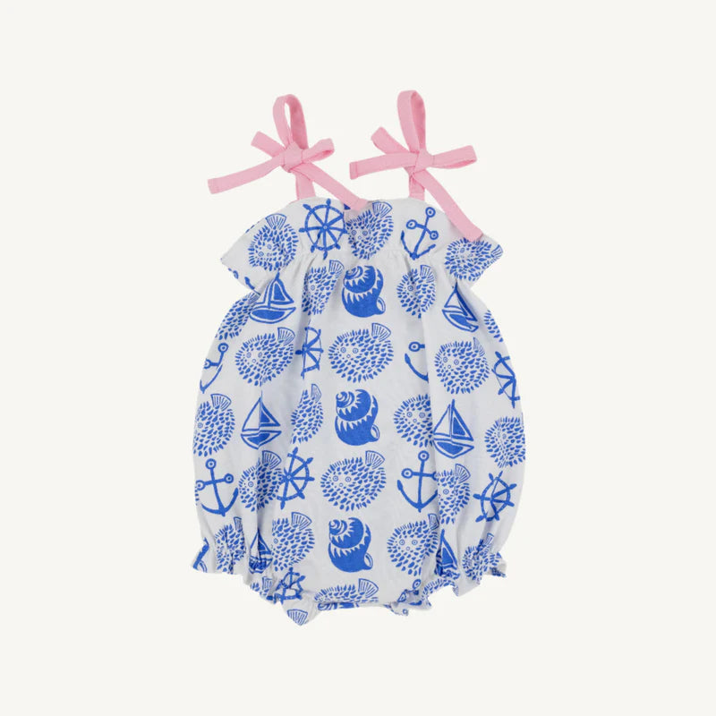 Rosey Romper - Wilmington Waters (Worth Avenue White) with Pier Party Pink