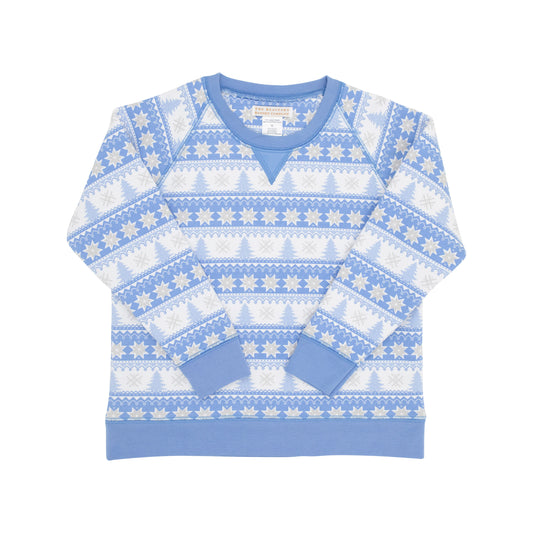 Smitty Sweatshirt, 
Fairisle Flurries (Blue)/Barbados Blue