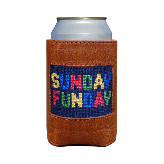 NEEDLEPOINT CAN COOLER, SUNDAY FUNDAY