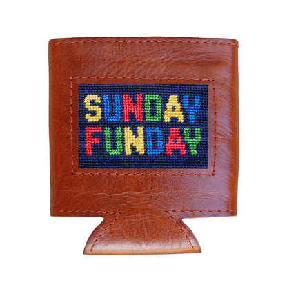NEEDLEPOINT CAN COOLER, SUNDAY FUNDAY